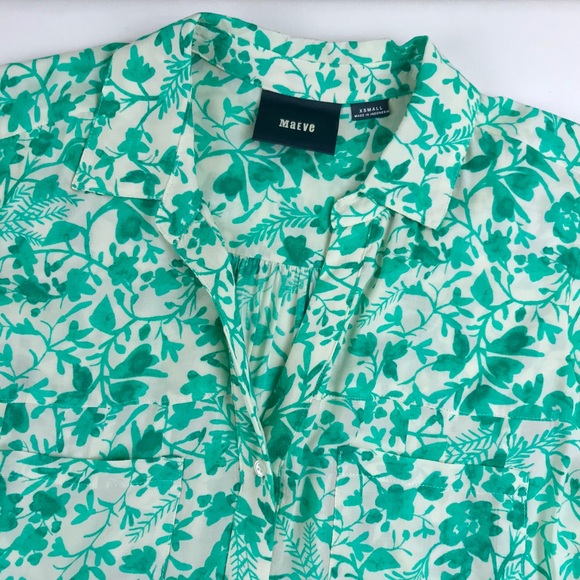 Anthropologie {Maeve} Islet Buttondown Floral Top - Picture 8 of 8